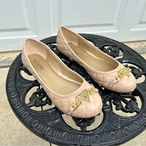 Guess Genna Gold Metal Logo Quilted Flat